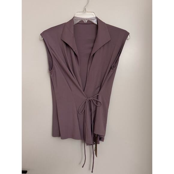 OGL Ponte-De-Roma Surplice Sleeveless Top – Size Large – Taro Purple NWT - Picture 2 of 9